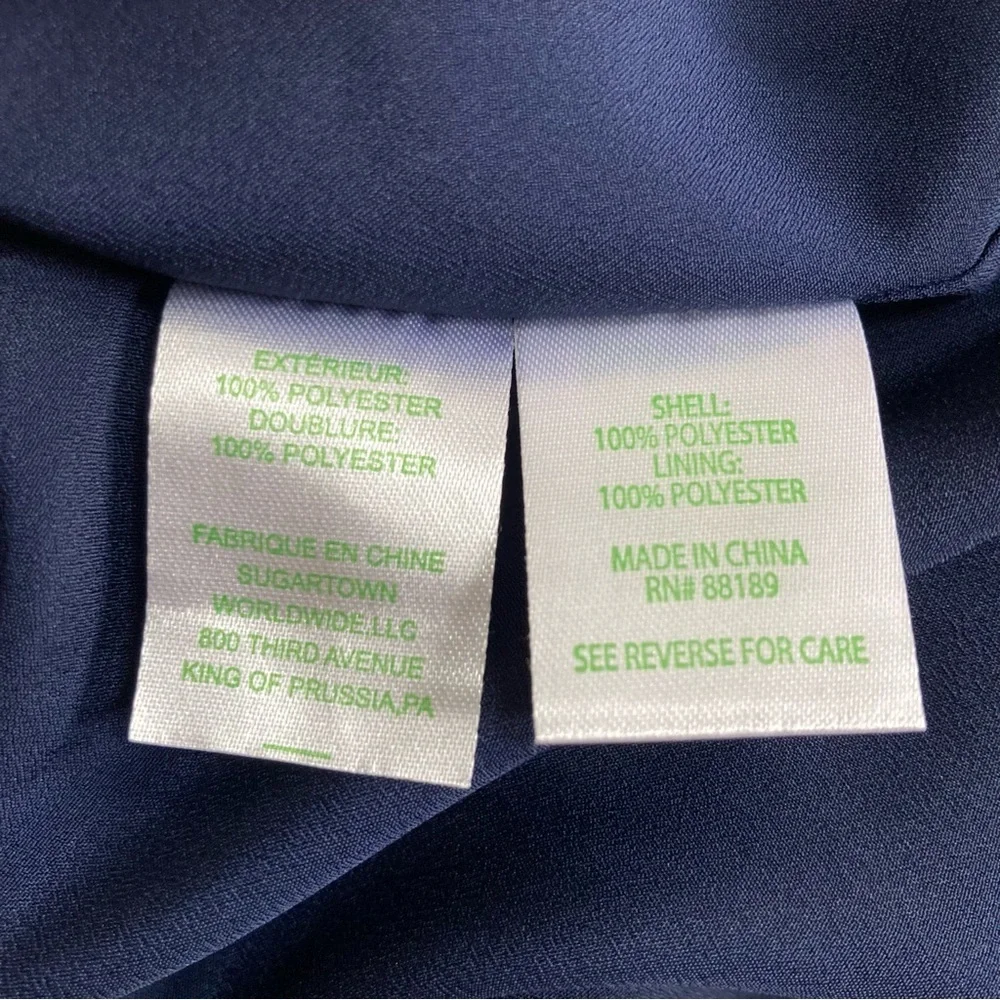 Lilly Pulitzer Mini Darlah Botanical Clip True Navy Chiffon Dress, Girl's Size 7